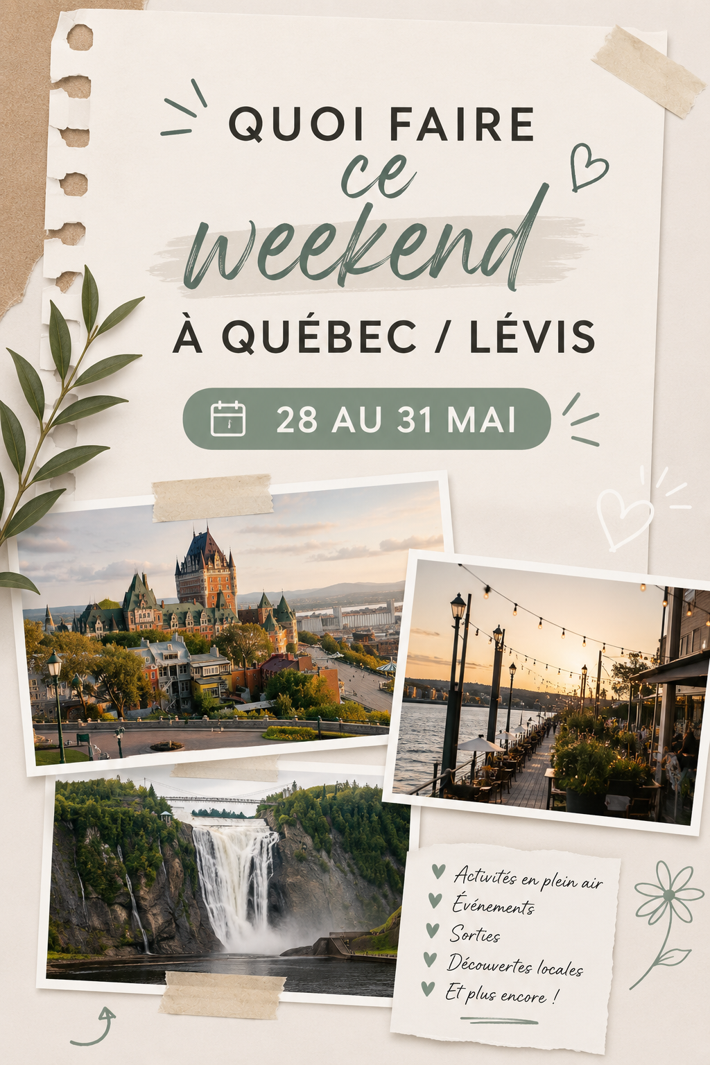 Quoi faire en fin de semaine du 28 au 31 mai 2026